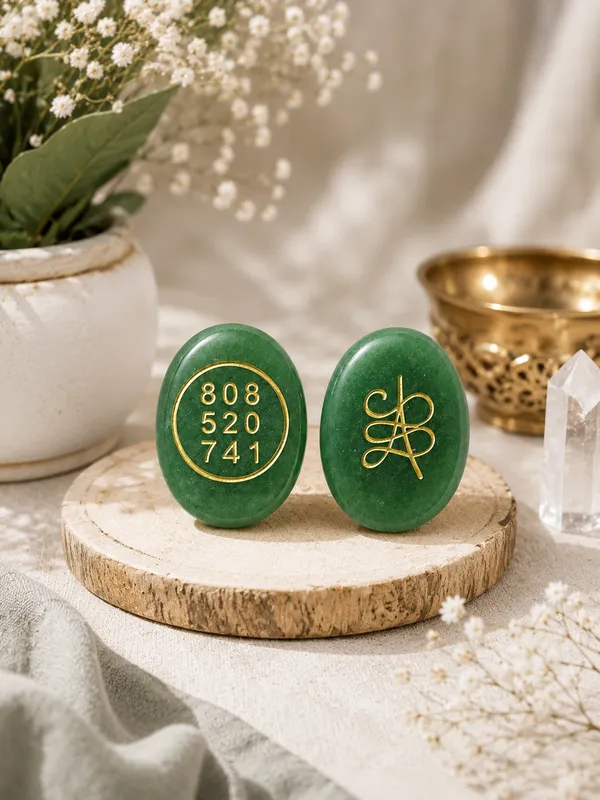 Green_Aventurine_Engraved_Zibu_Symbol_Coin_Pair