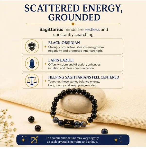 Black_Beaded_Sagittarius_Bracelet_For_Unisex