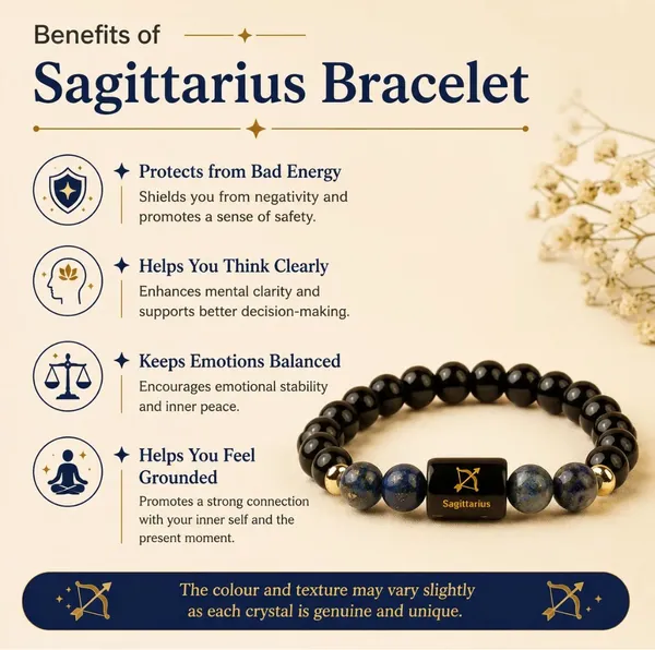 Black_Beaded_Sagittarius_Bracelet_For_Unisex
