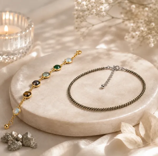 Gold_Pyrite_Beaded_Bracelet_For_Women