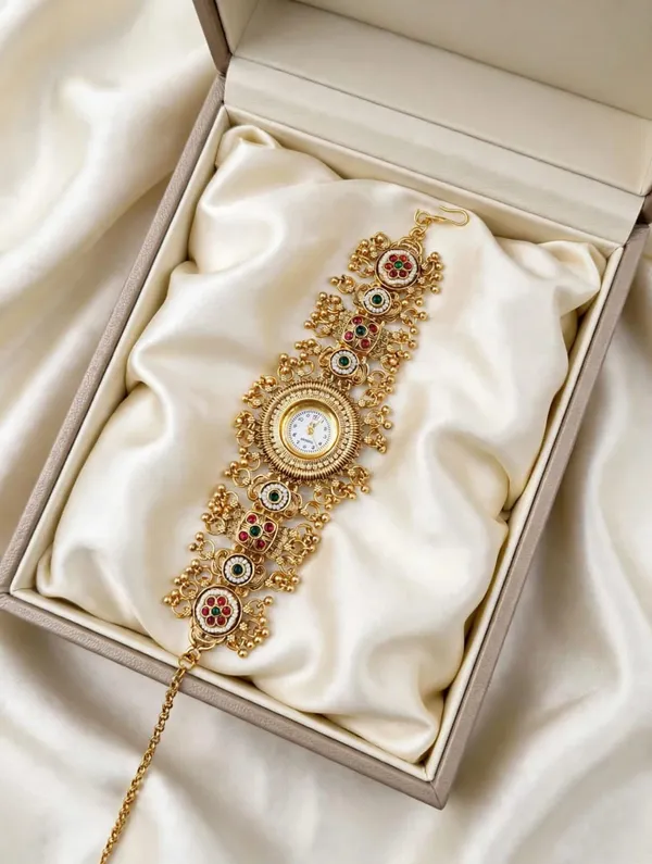 Gold_Tone_Embellished_Bracelet_Watch_for_Women