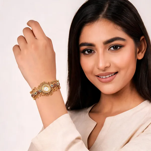 Gold_Alloy_Traditional_Ornate_Bracelet_Watch_For_Women