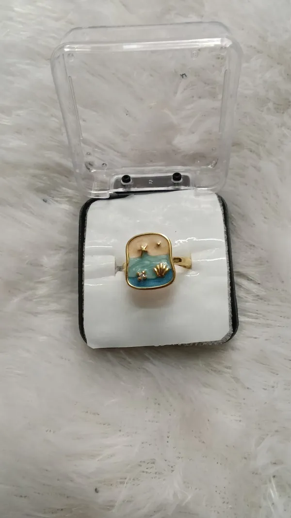 Gold_Tone_Blue_Enamel_Statement_Ring_for_Women