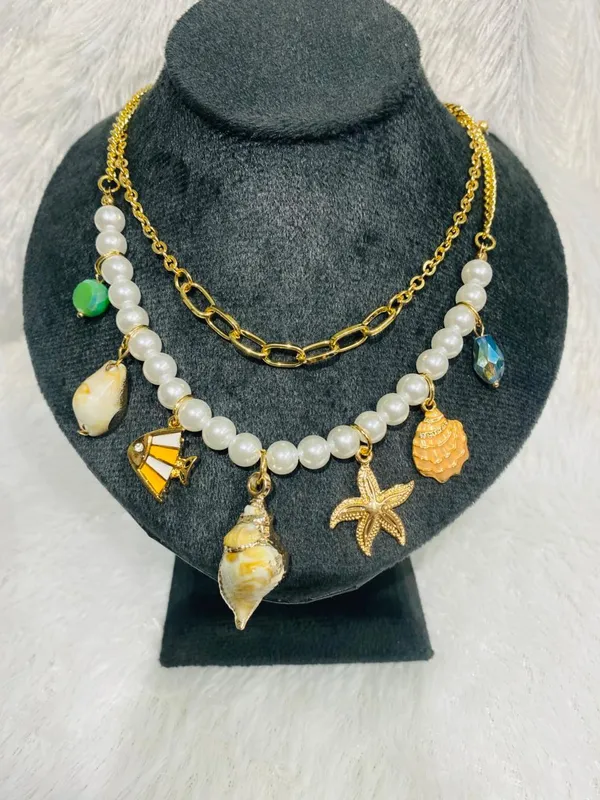 Gold_Tone_Pearl_Charm_Layered_Necklace_for_Women