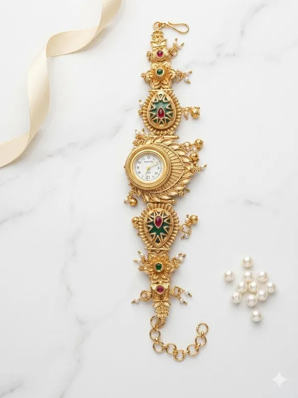 Gold_Tone_Ornate_Bracelet_Watch_for_Women