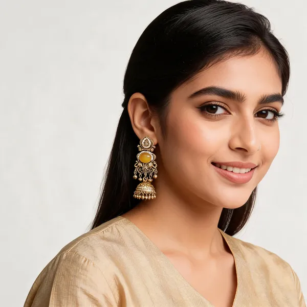 Gold_Alloy_Floral_Paisley_Stone_Jhumka_Earrings_For_Women