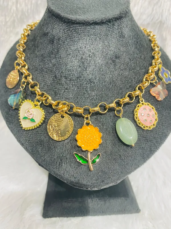 Gold_Tone_Multi_Charm_Pendant_Necklace_for_Women