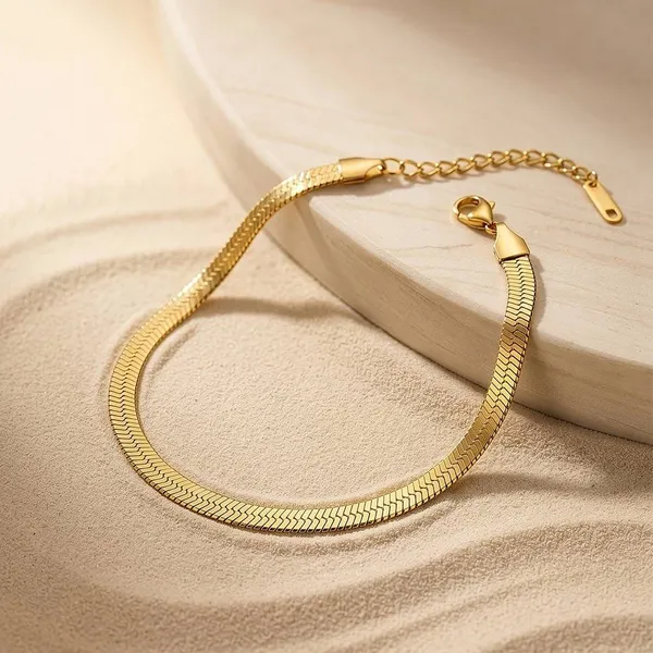 Gold_Tone_Herringbone_Chain_Bracelet_for_Women