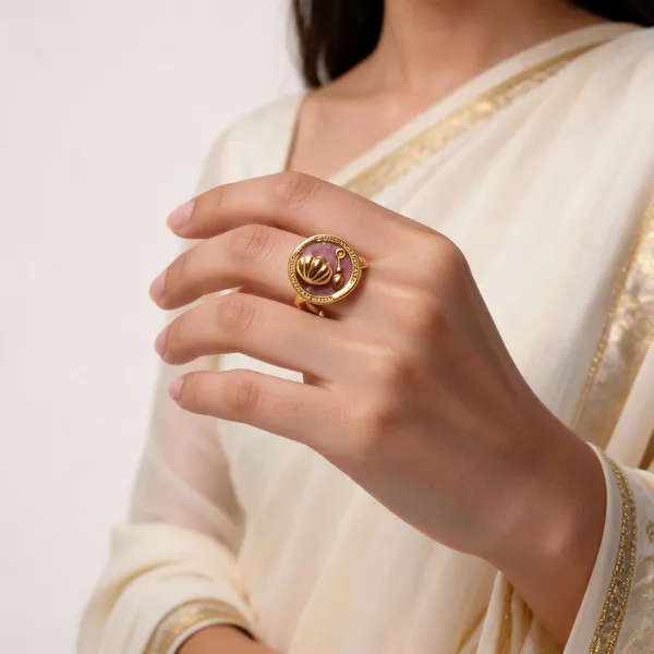Gold_Tone_Floral_Ring_For_Men