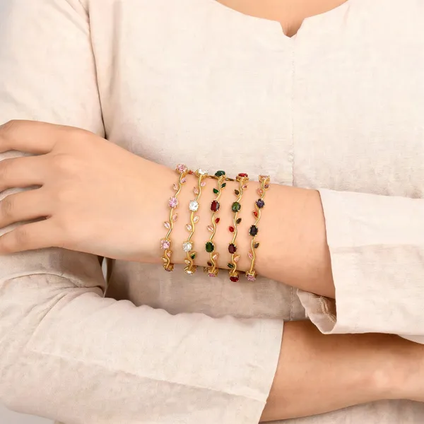 Gold_Multicolor_Alloy_Stone_Embellished_Bracelet_For_Women