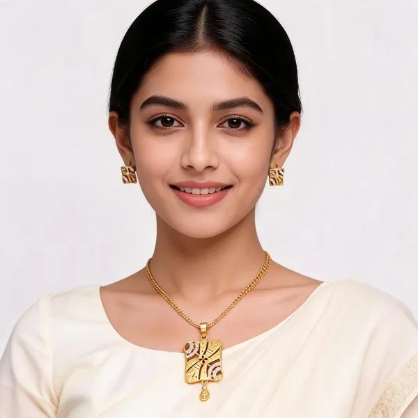Gold_Alloy_Leaf_Cutwork_Pendant_Necklace_Set_For_Women
