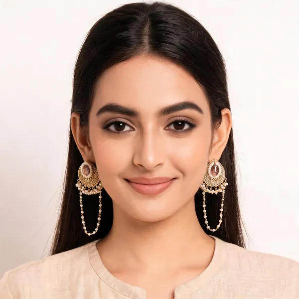 Gold_And_Pearl_Alloy_Oval_Drop_Pearl_Chain_Earrings_For_Women