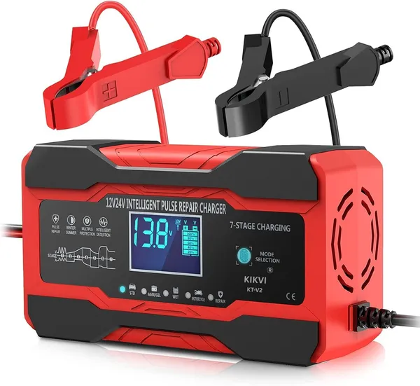 Kikvi_24_V_10_Amp_Battery_Charger_Smart_Trickle_Charger_12v_24v_Car_Battery_Charger_Fully_Automatic_Maintainer_Desulfator_W_Temp_Compensation_For_Car_Truck_Lawn_Mower_Boat_Marine_Batteries