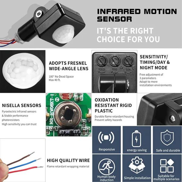 Kikvi_Motion_Sensor_Outdoor_Switch_Pir_Light_Beam_Sensing_Switch_With_Relay_Output_Infrared_Motion_Activated_Switch_Replacement_Detector_For_Wall_Light_Solar_Security_Lights_Alarm