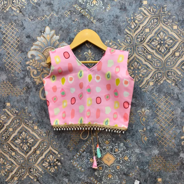 Pink_Rayon_Floral_Print_Flared_Lehenga_Choli_Set_For_Girls