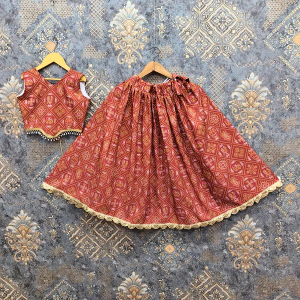 Maroon_Rayon_Flared_Lehenga_Choli_Set_For_Girls