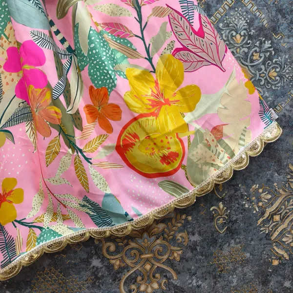 Pink_Rayon_Floral_Print_Flared_Lehenga_Choli_Set_For_Girls
