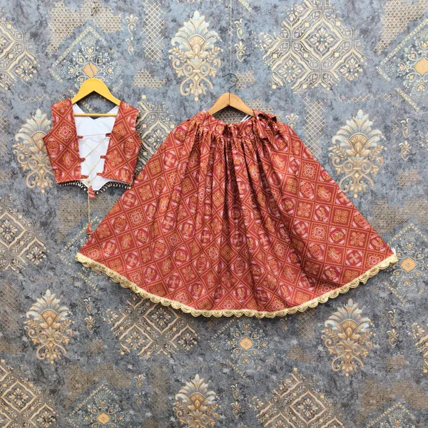 Maroon_Rayon_Flared_Lehenga_Choli_Set_For_Girls