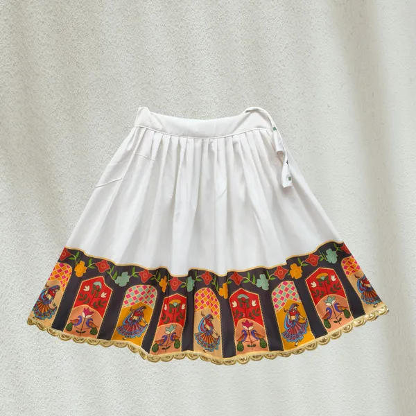 White_Rayon_Printed_Sleeveless_Lehenga_Choli_Set_For_Girls
