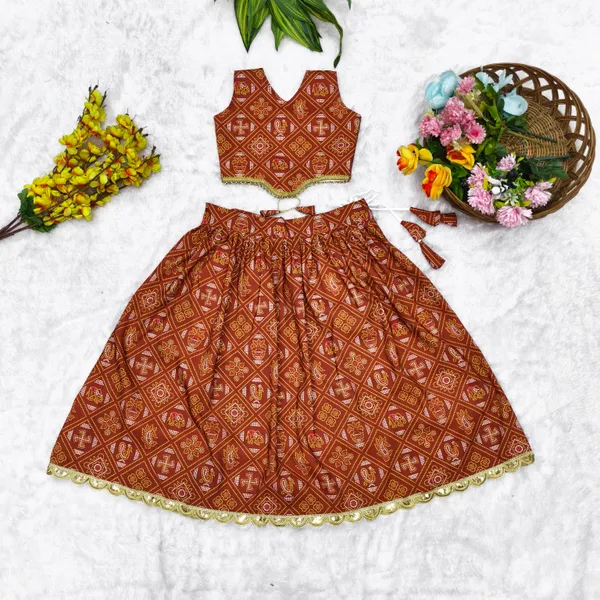 Maroon_Rayon_Flared_Lehenga_Choli_Set_For_Girls