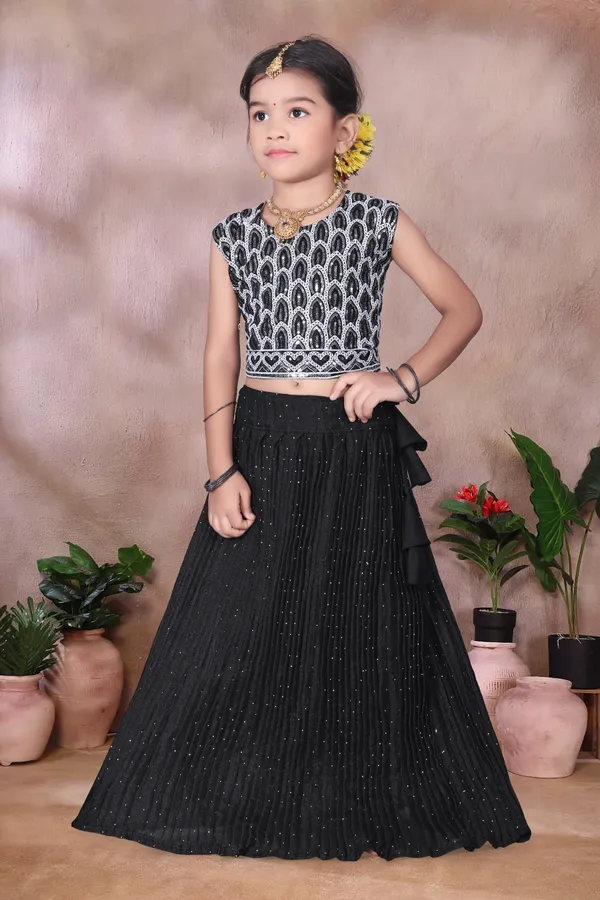 Black_Georgette_Flared_Lehenga_Choli_Set_For_Girls