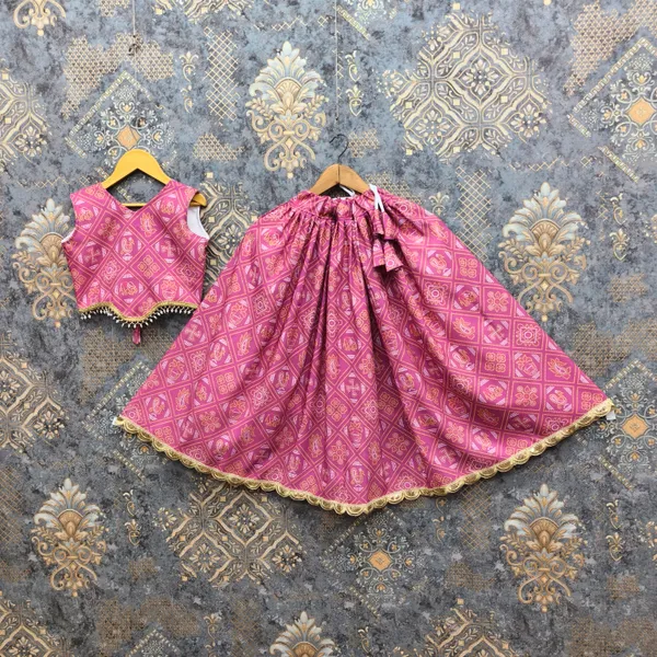 Magenta_Rayon_Flared_Lehenga_Choli_Set_For_Girls