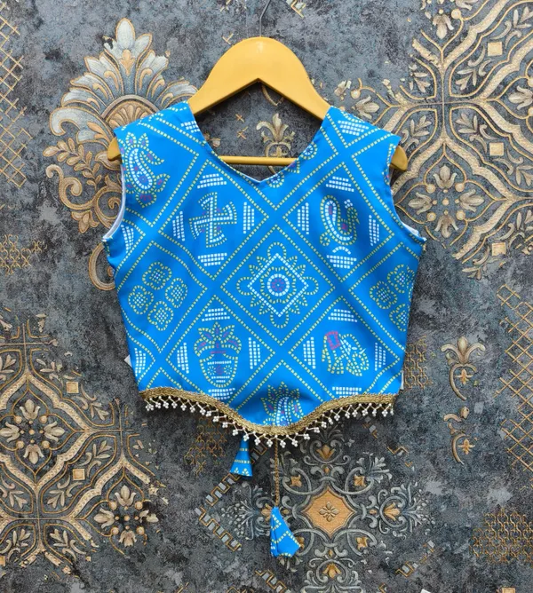 Blue_Rayon_Flared_Lehenga_Choli_Set_For_Girls