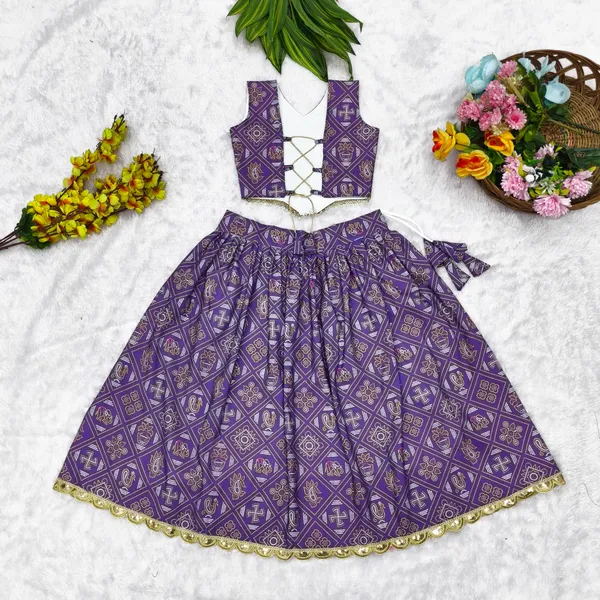 Purple_Rayon_Flared_Lehenga_Choli_Set_For_Girls