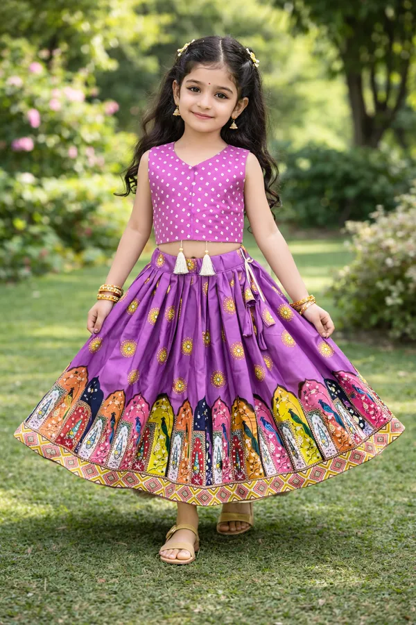 Purple_Rayon_Polka_Dot_Printed_Lehenga_Choli_Set_For_Girls