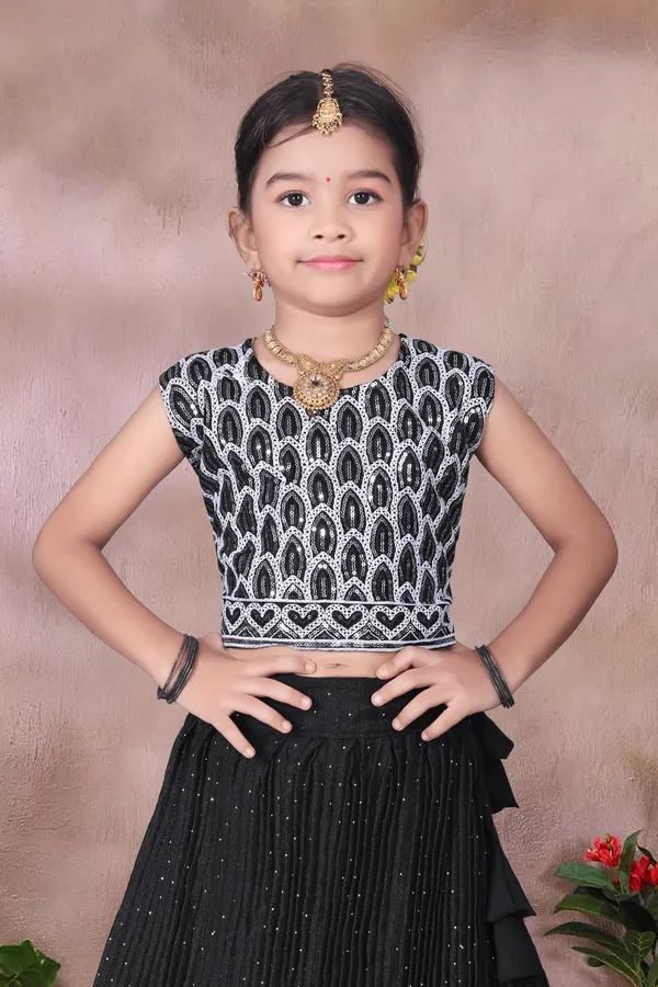 Black_Georgette_Flared_Lehenga_Choli_Set_For_Girls