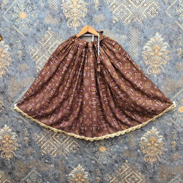 Brown_Rayon_Flared_Lehenga_Choli_Set_For_Girls