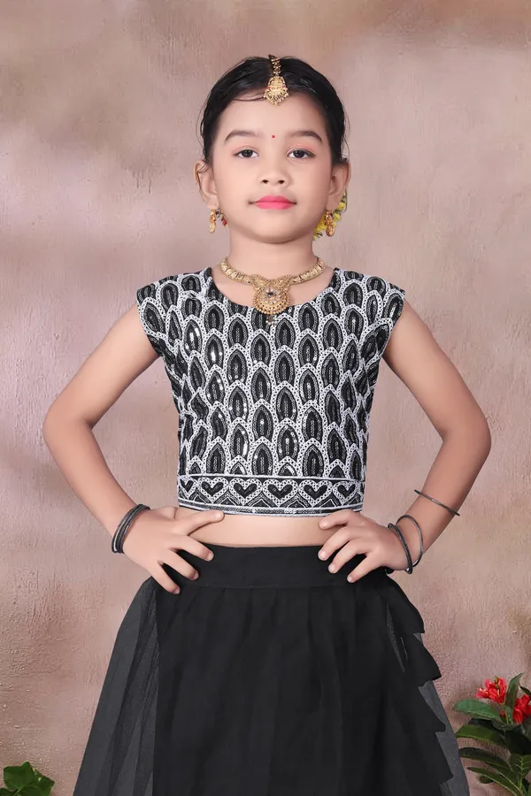 Black_Georgette_Flared_Lehenga_Choli_Set_For_Girls