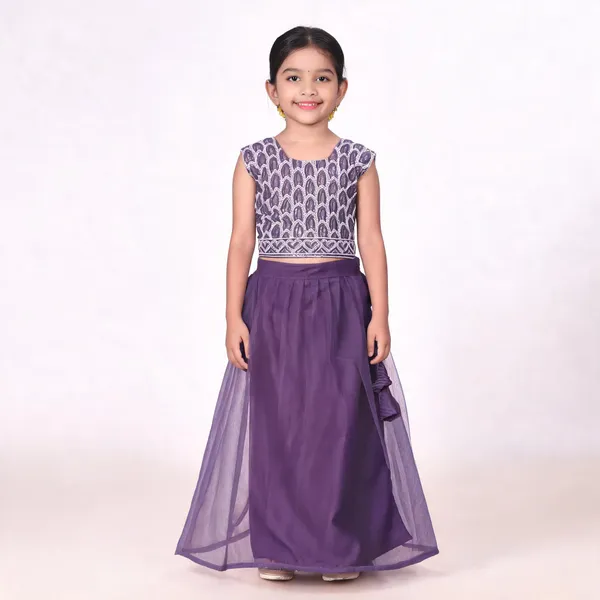 Purple_Georgette_Printed_Sleeveless_Lehenga_Choli_Set_For_Girls
