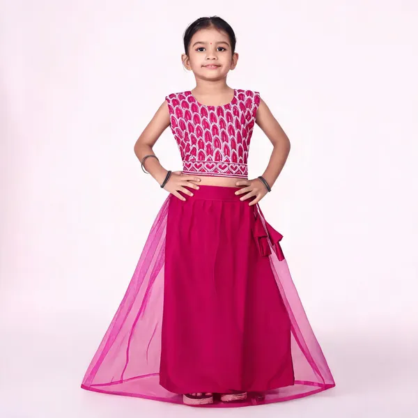 Pink_Georgette_Net_Printed_Sleeveless_Lehenga_Choli_Set_For_Girls