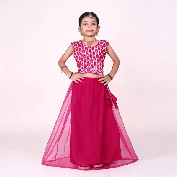 Pink_Georgette_Net_Printed_Sleeveless_Lehenga_Choli_Set_For_Girls