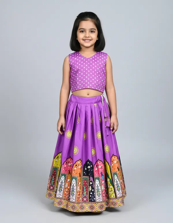 Purple_Rayon_Polka_Dot_Printed_Lehenga_Choli_Set_For_Girls