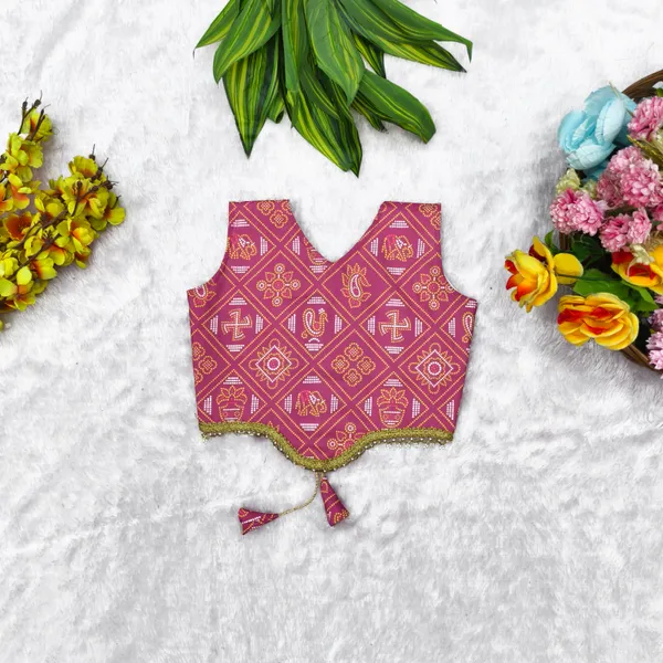 Magenta_Rayon_Flared_Lehenga_Choli_Set_For_Girls