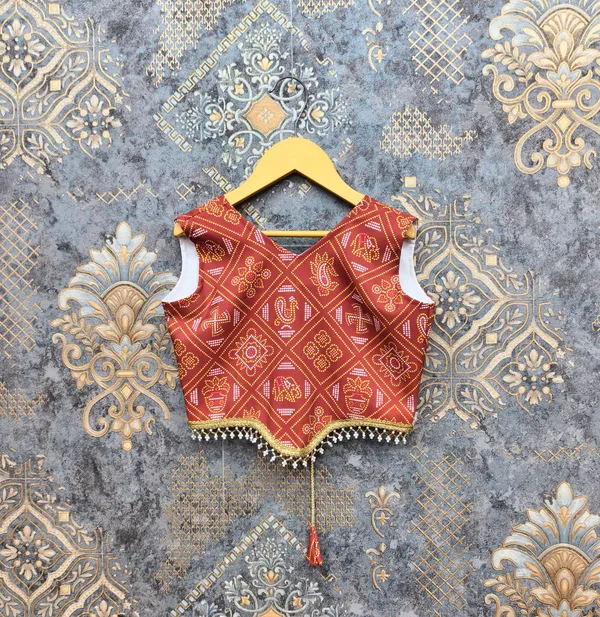Maroon_Rayon_Flared_Lehenga_Choli_Set_For_Girls