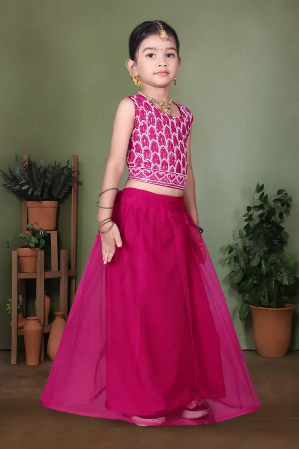 Pink_Georgette_Net_Printed_Sleeveless_Lehenga_Choli_Set_For_Girls