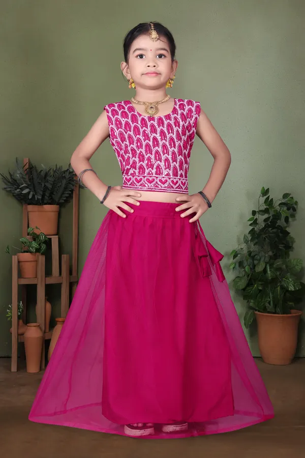 Pink_Georgette_Net_Printed_Sleeveless_Lehenga_Choli_Set_For_Girls