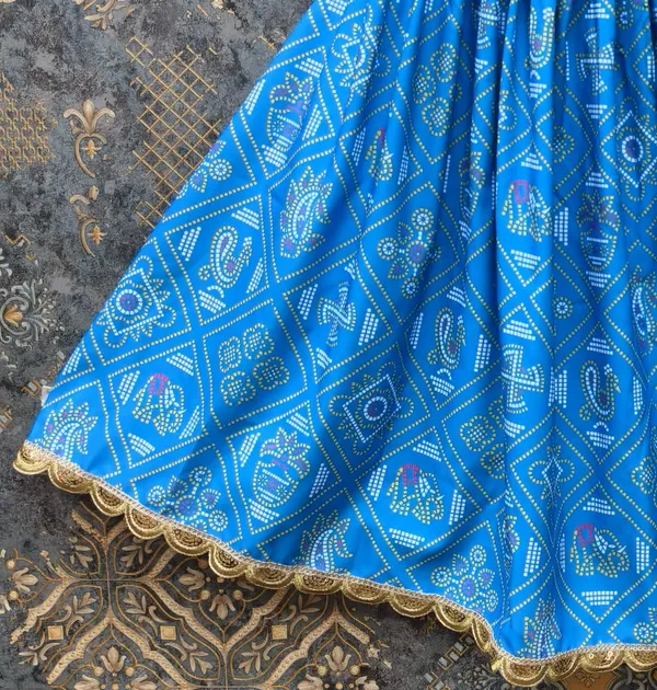 Blue_Rayon_Flared_Lehenga_Choli_Set_For_Girls
