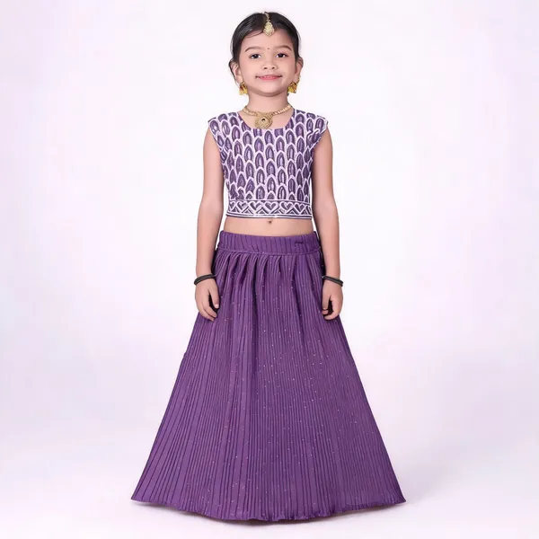 Purple_Georgette_Flared_Lehenga_Choli_Set_For_Girls