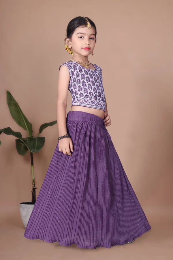 Purple_Georgette_Flared_Lehenga_Choli_Set_For_Girls