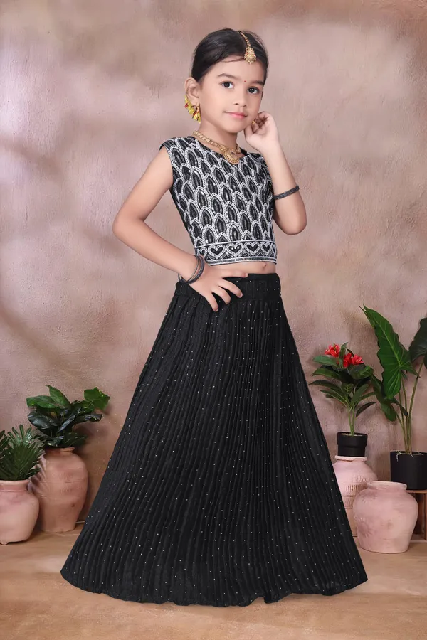 Black_Georgette_Flared_Lehenga_Choli_Set_For_Girls