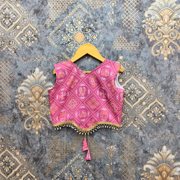 Magenta_Rayon_Flared_Lehenga_Choli_Set_For_Girls