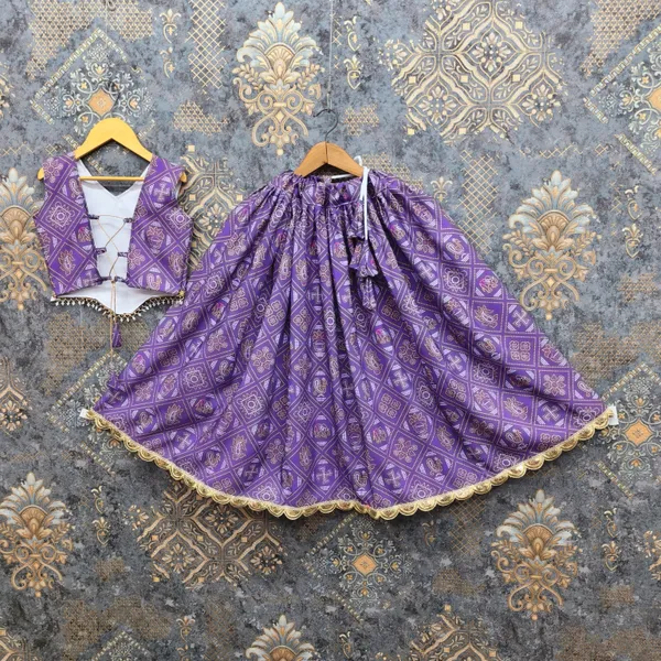 Purple_Rayon_Flared_Lehenga_Choli_Set_For_Girls