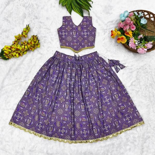 Purple_Rayon_Flared_Lehenga_Choli_Set_For_Girls