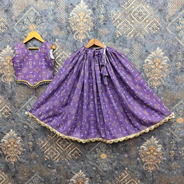 Purple_Rayon_Flared_Lehenga_Choli_Set_For_Girls