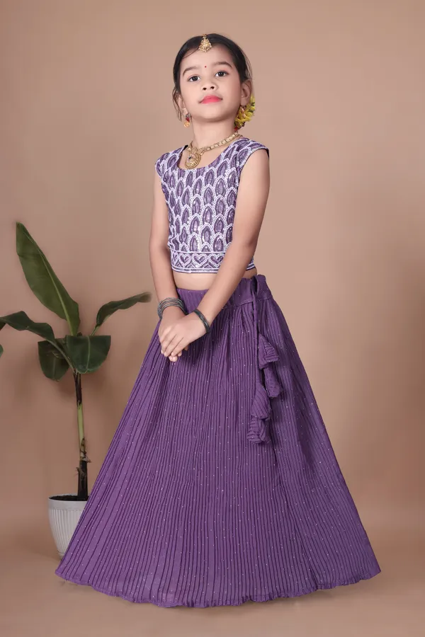 Purple_Georgette_Flared_Lehenga_Choli_Set_For_Girls