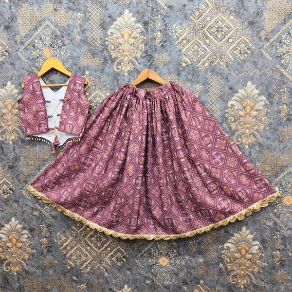Maroon_Rayon_Flared_Lehenga_Choli_Set_For_Girls
